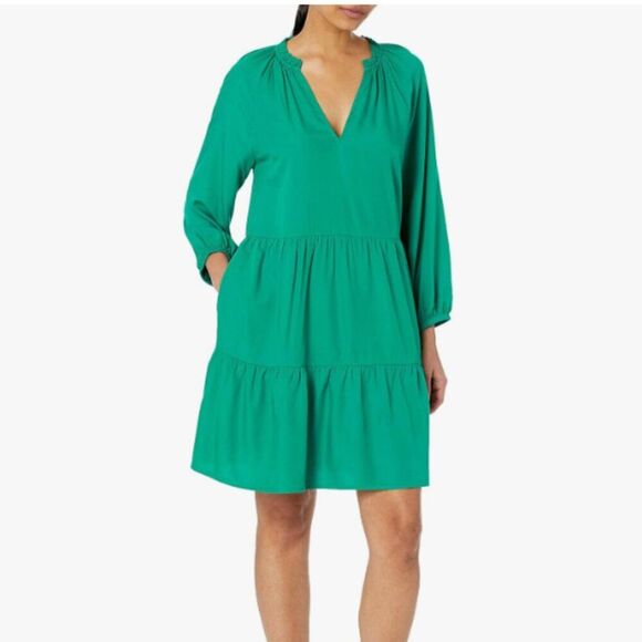 The Drop Women's @Caralynmirand Tiered Ruffle-Neck Tiered Mini Dress Size S NWT - Picture 2 of 8